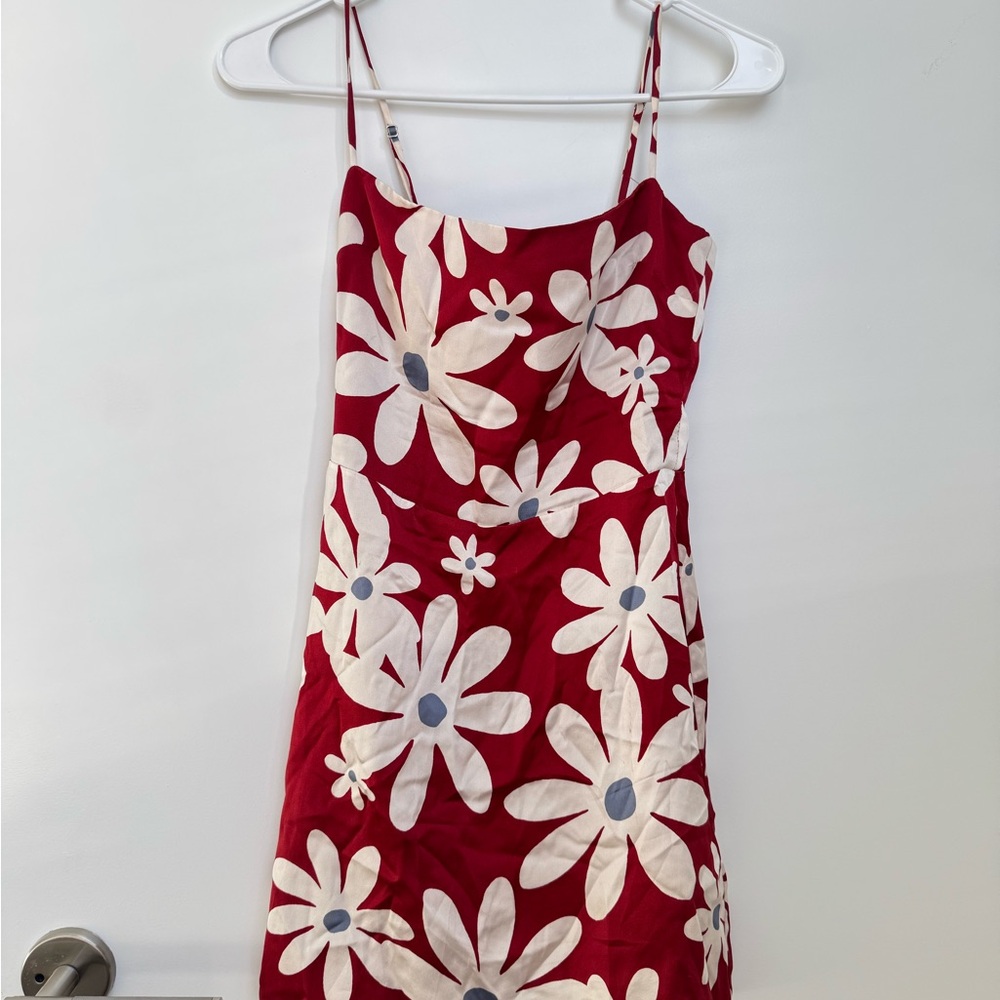 Reformation Silk Red Floral Slip dress